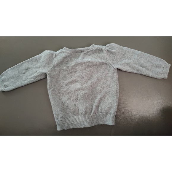 Janie and Jack Gray Pink Embroidered Cardigan Floral Feminine 6-12 months - Picture 4 of 7